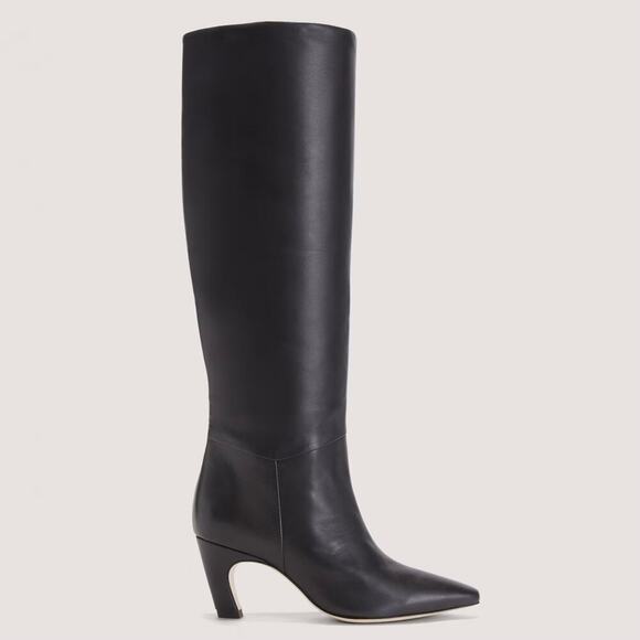 EVERLANE The Banana Boot Black Knee High Napa Leather Point Toe Pull On 9 NEW - Picture 4 of 11